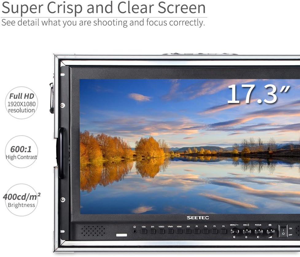 SEETEC P173-9HSD-CO 17,3-Zoll-Handymonitor für Broadcast-Produktionsleiter mit 3G-SDI-, HDMI- und YPbPr-Ein- und -Ausgang, Aluminiumgehäuse, Full HD 1920×1080 