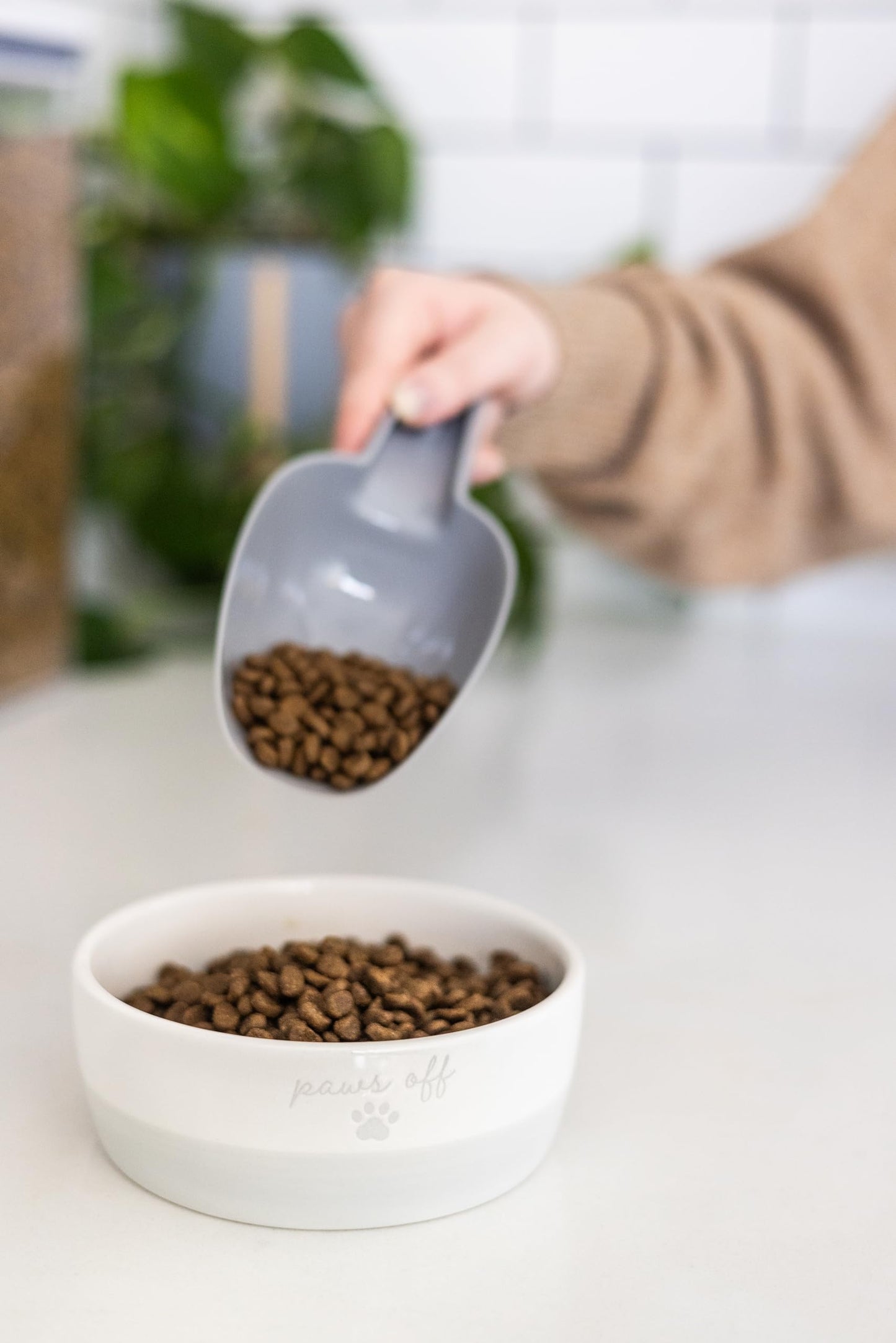 Pearhead Ceramic Bowl, Holds 2 Cups, Cute Whisker-Friendly Dish with Cat Face Design, Non-Slip, Microwave and Dishwasher Safe, Small/Medium