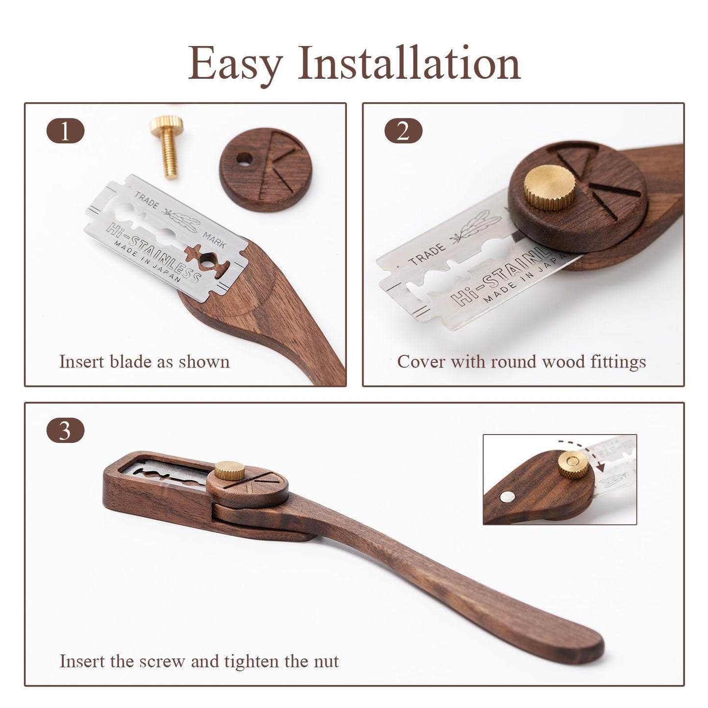 ROCKSHEAT Brotmesser mit Klingenschutz, Sauerteigmesser mit 5 Federklingen, Brotmesser, Brotmesser der Dexterous-Cut Serie (ELEGANT)