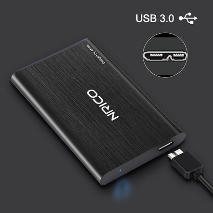 NRICO Ultra Slim 500GB Tragbare externe Festplatte USB3.0 HDD-Speicher kompatibel mit PC, Desktop, Laptop, Mac, PS4, Xbox One (Schwarz, 500 GB)