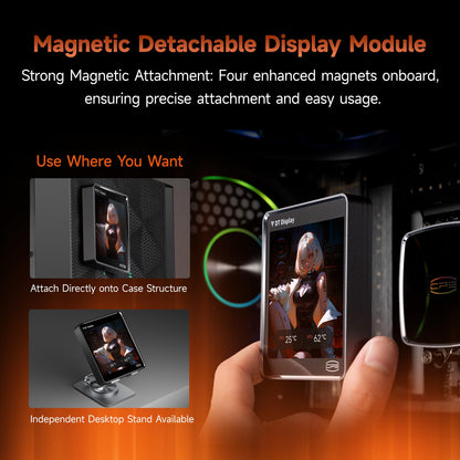 PCCOOLER CPU-Kühler AIO, 3,4-Zoll-IPS-Display, 360-mm-ARGB-Wasserkühlung, Hochleistungs-Modullüfter F7 X120, kompatibel mit AM4/AM5, LGA115X/1200/1700/1851 (CPS DT360 Schwarz)