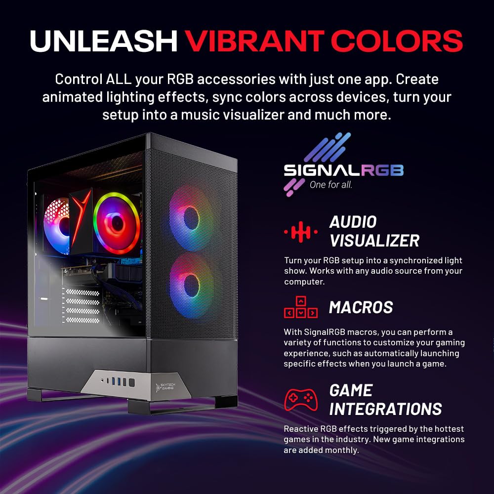 Skytech Gaming Nebula 2 Gaming-PC, Intel i5 14400F 2,5 GHz, NVIDIA RTX 5050 8 GB, 1 TB NVMe SSD, 16 GB DDR5 RAM 5200, 650-W-Netzteil (Gold-zertifiziert), WLAN, Windows 11, Gaming-Desktop