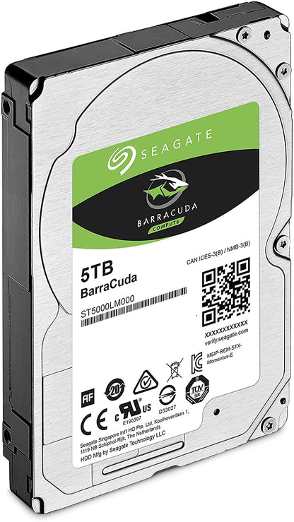 Seagate BarraCuda Interne Festplatte 5 TB SATA 6 Gbit/s 128 MB Cache 2,5 Zoll 15 mm (ST5000LM000) (Generalüberholt)