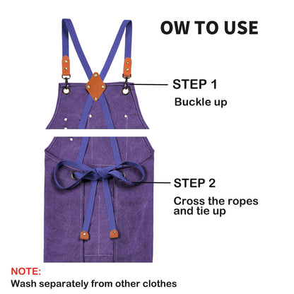 ZOMAO Kochschürze, Baumwoll-Canvas-Schürze mit gekreuztem Rückenteil und Taschen für Damen und Herren, verstellbare Träger und große Taschen, Küchenschürze zum Kochen und Backen 