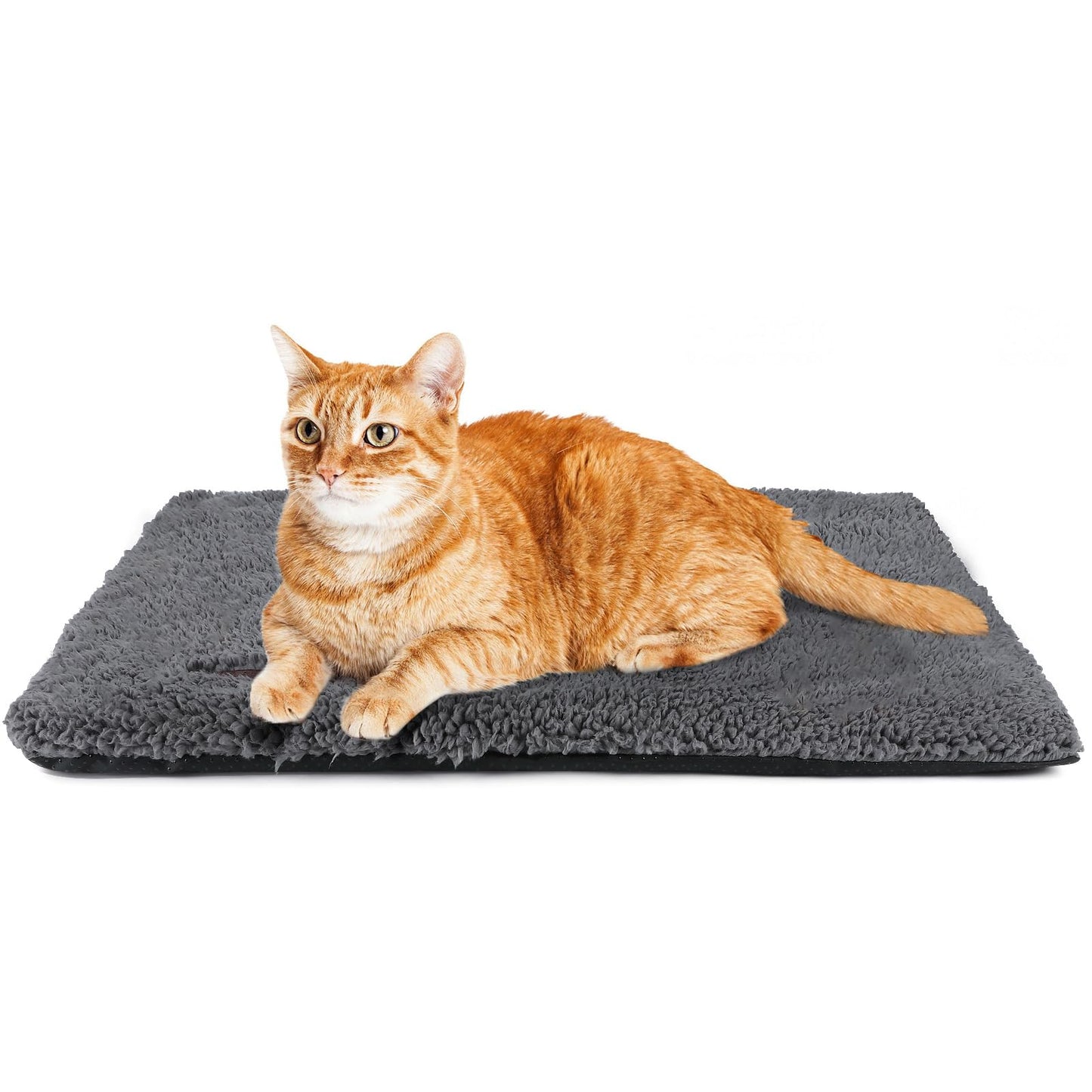 Selbstwärmendes Katzenbett/Hundematte (61 x 46 cm), extra warm, für drinnen und draußen, mit abnehmbarem Bezug, rutschfester Unterseite, waschbar, nicht elektrisch 
