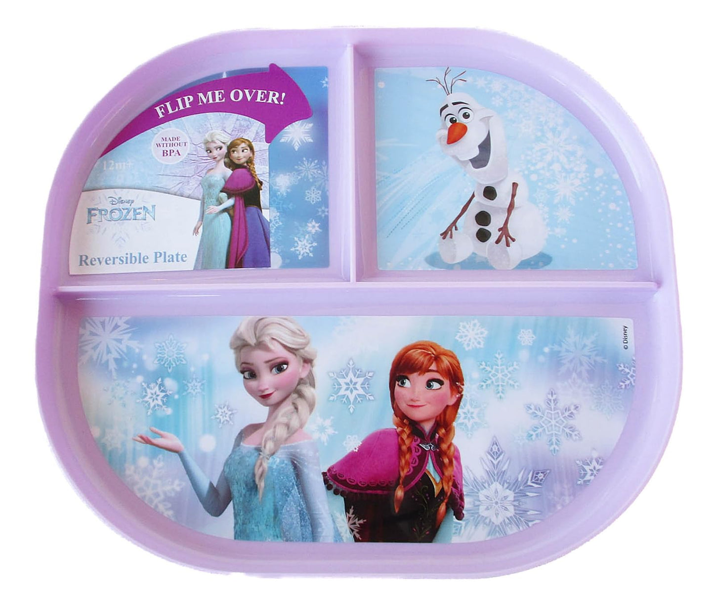 Show-Offs Reversible Character BPA Free Plate - 8 x 7 Inches (Elsa & Anna), Medium