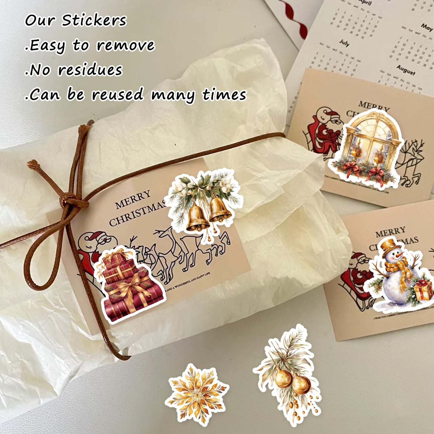 Prstincol 100 Vintage-Weihnachtsaufkleber. Wasserfeste Weihnachtsmann-Aufkleber für Scrapbooks, Junk Journals, Collagen und DIY-Bastelarbeiten. Vinyl-Winteraufkleber für Wasserflaschen, Laptops und Handyhüllen.