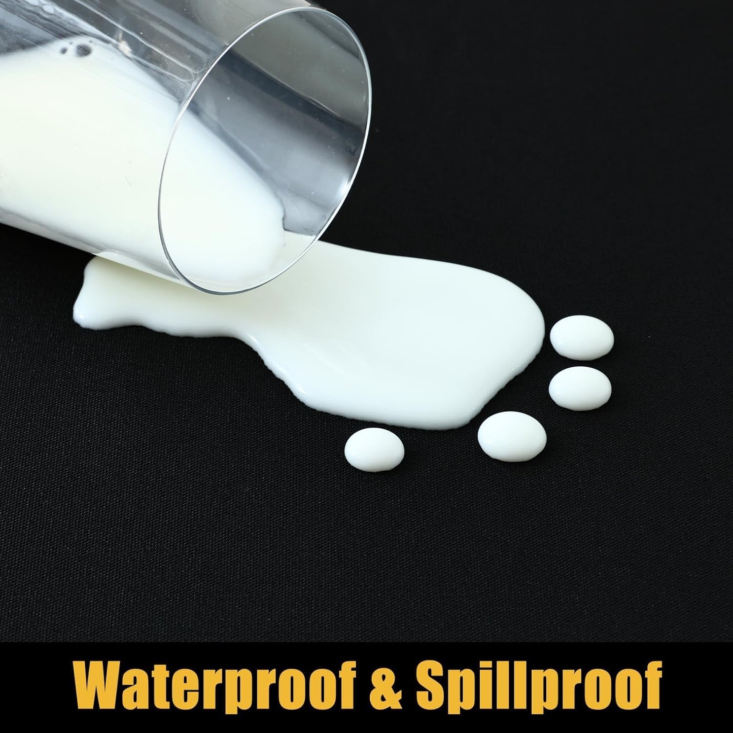 Smiry 2er-Pack rechteckige Picknicktischdecke, wasserdichte, elastische Tischdecken, waschbare rechteckige Terrassentischabdeckung aus Polyester für Camping, drinnen und draußen (Schwarz, 76 x 183 cm)