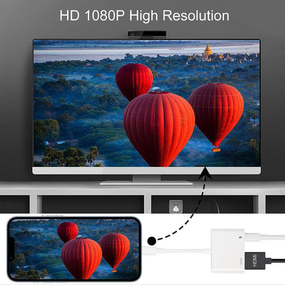 [Apple MFi-zertifiziert] Lightning-auf-HDMI-Adapter für iPhone und Fernseher, iPhone HDMI-Adapter 1080p Digital AV Sync Bildschirmanschlusskabel, kompatibel mit iPhone 14/13/12/11/XS/XR/X/8/7, keine Stromversorgung erforderlich