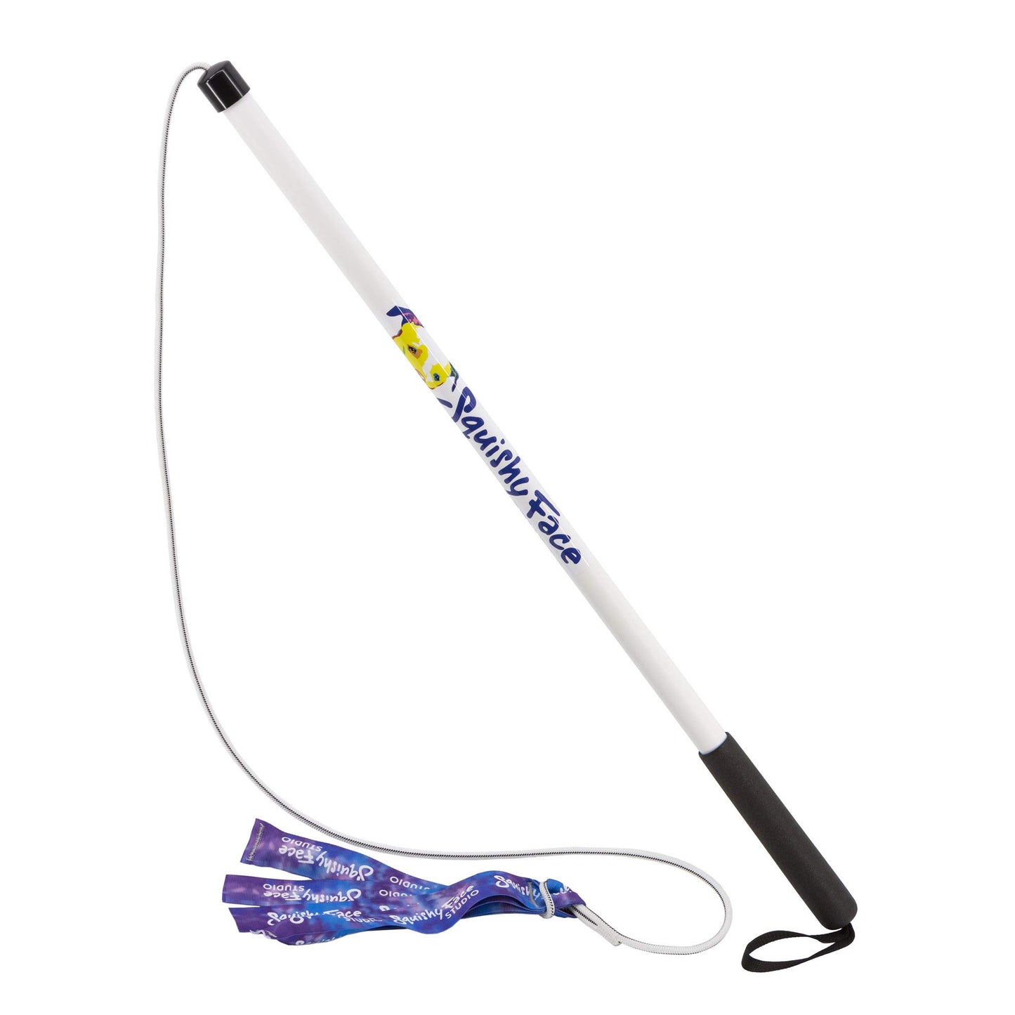 Squishy Face Studio Flirt Pole V2 mit Köder – Strapazierfähiges Hundespielzeug für spielerisches Gehorsamstraining und Bewegung, Lila/Blau Batik, Standardgröße – 91 cm (36 Zoll) für alle Hunderassen