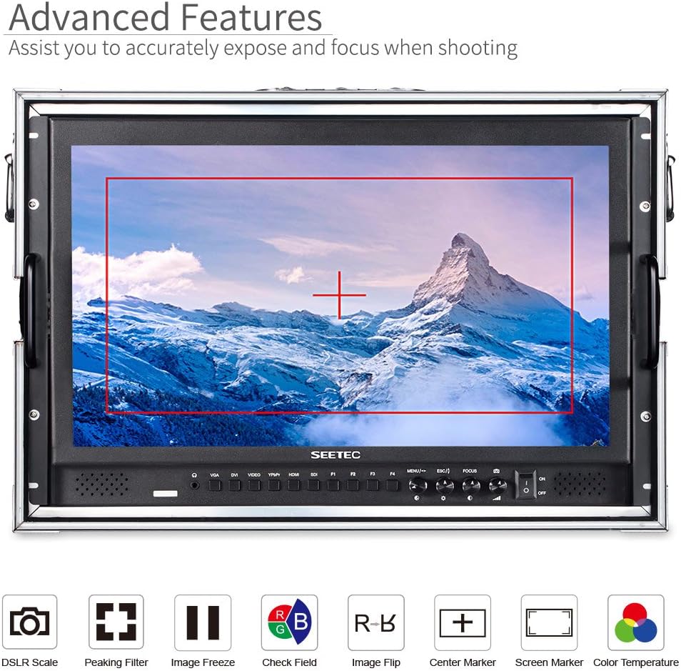 SEETEC P173-9HSD-CO 17,3-Zoll-Handymonitor für Broadcast-Produktionsleiter mit 3G-SDI-, HDMI- und YPbPr-Ein- und -Ausgang, Aluminiumgehäuse, Full HD 1920×1080 