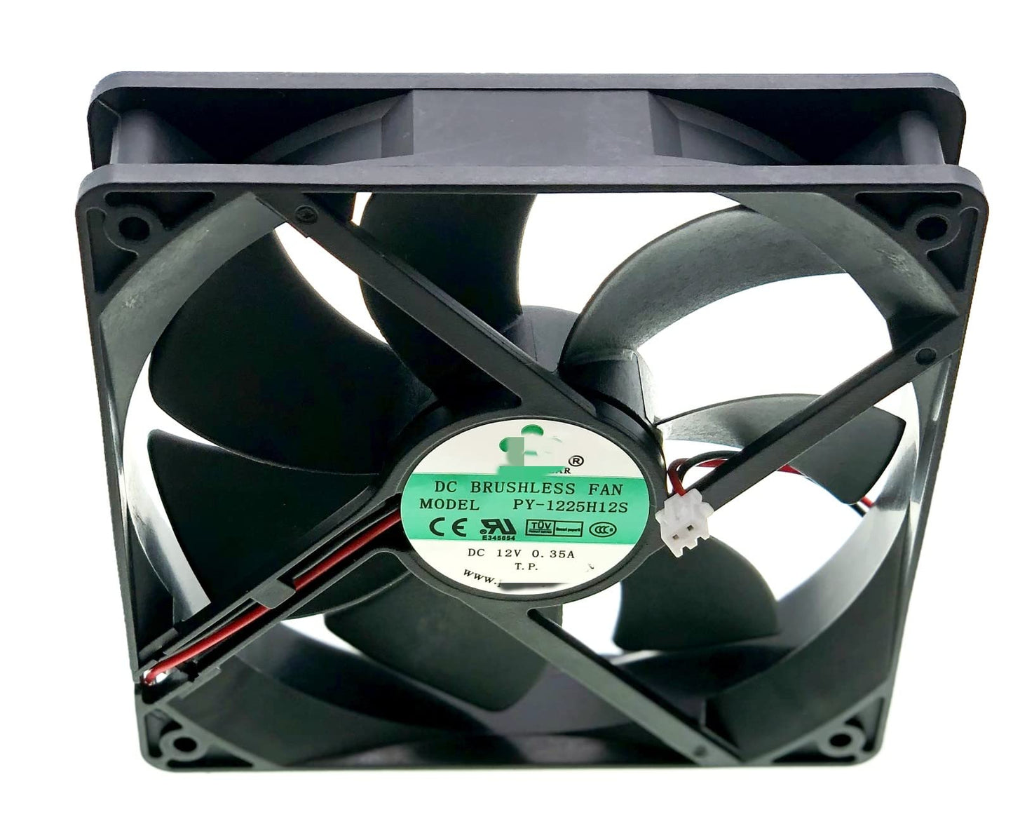 PY-1225H12S DC12V 0.35A 120×120mm×25mm 12CM 12025 Ice Maker Fan, 2-Wire DC BRUSHLESS Ice Machine Fan