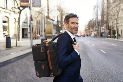 MOLNIA 3-in-1-Laptoptasche für Herren, 17,3-Zoll-Arbeitstasche für Herren, Laptop-Rucksack, Aktentasche, Umhängetasche, Computertasche für Laptops für Damen und Herren, Schwarz 