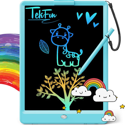 TEKFUN LCD-Schreibtablett für Kinder, 10-Zoll-Mal- und Zeichenpad, sauberes Kritzelbrett, Weihnachtsgeschenk für Jungen und Kleinkinder, Spielzeug für Mädchen im Alter von 3 bis 8 Jahren (Blau)