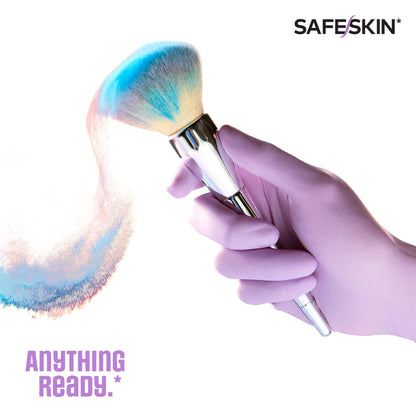 SAFESKIN Nitril-Einweghandschuhe, 50er-Packung, leichte Ausführung, mittlere Größe, puderfrei – für Lebensmittelverarbeitung, Erste Hilfe, Haarfärbemittel, Baby- und Tierpflege – Premium-Untersuchungshandschuhe