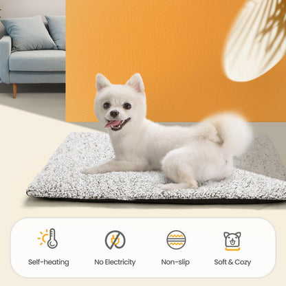 Selbstwärmendes Katzenbett/Hundematte (61 x 46 cm), extra warm, für drinnen und draußen, mit abnehmbarem Bezug, rutschfester Unterseite, waschbar, nicht elektrisch 