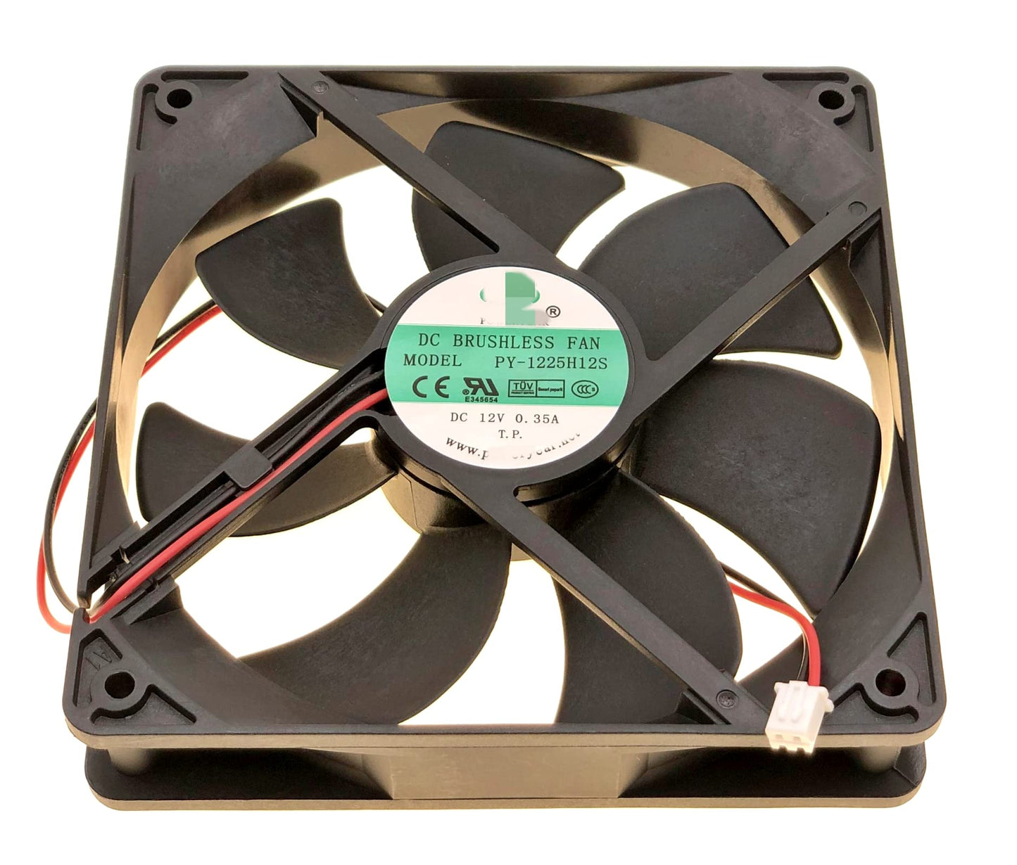 PY-1225H12S DC12V 0.35A 120×120mm×25mm 12CM 12025 Ice Maker Fan, 2-Wire DC BRUSHLESS Ice Machine Fan
