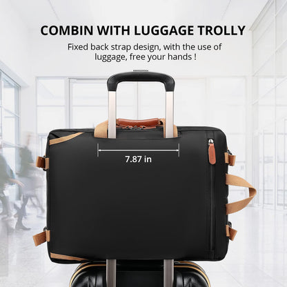 MOLNIA 3-in-1-Laptoptasche für Herren, 17,3-Zoll-Arbeitstasche für Herren, Laptop-Rucksack, Aktentasche, Umhängetasche, Computertasche für Laptops für Damen und Herren, Schwarz 