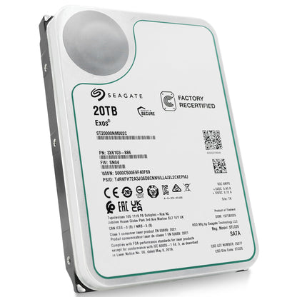Seagate Exos 20 TB 7.200 U/min SATA 6 Gbit/s 3,5 Zoll Enterprise HDD ST20000NM002C (Generalüberholt)