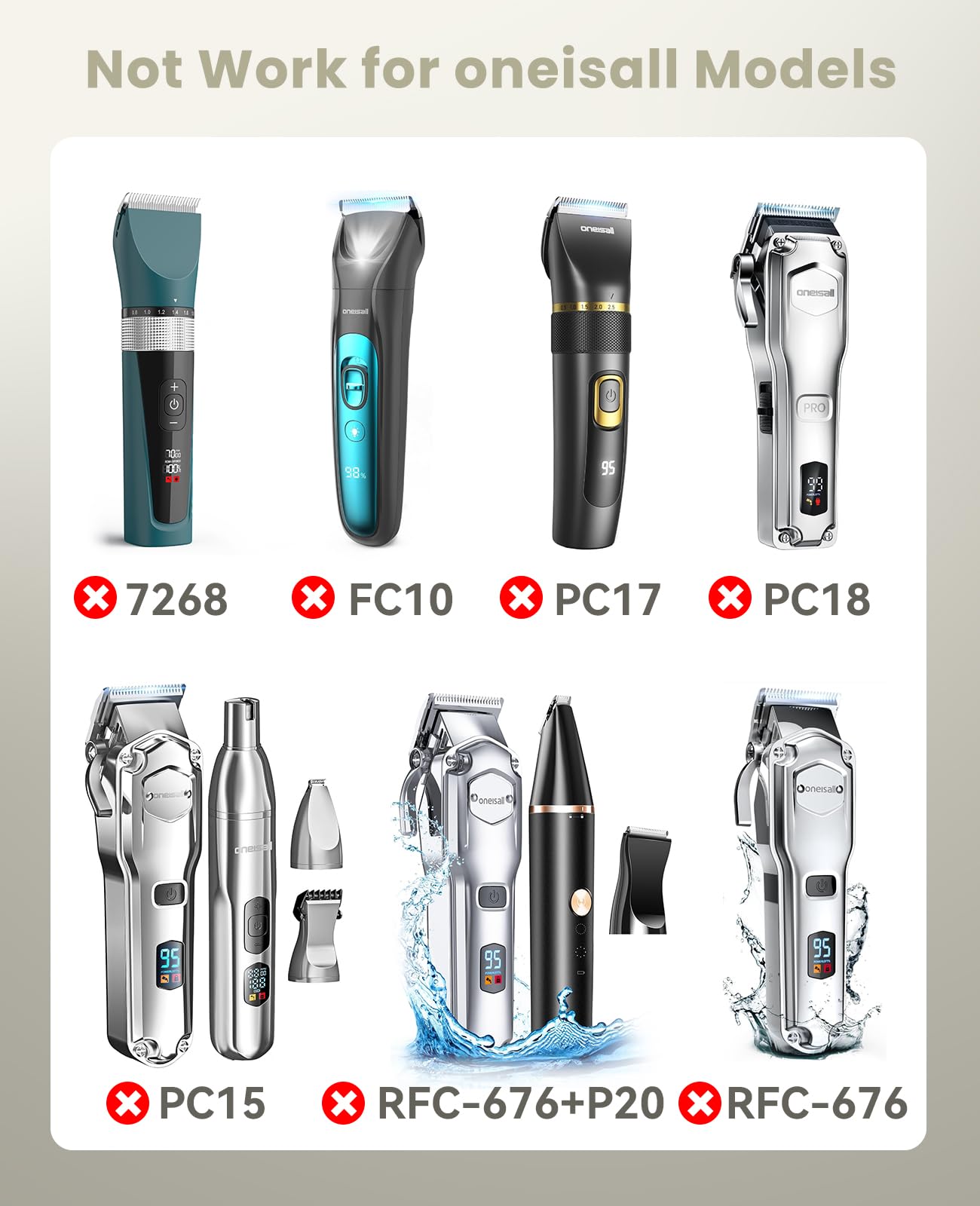 oneisall Geräuscharmes Ersatz-Ladekabel für Hundehaarschneidemaschinen 26225202-003DE/P2/X3/X2/C61/N6/A11/K52NTS