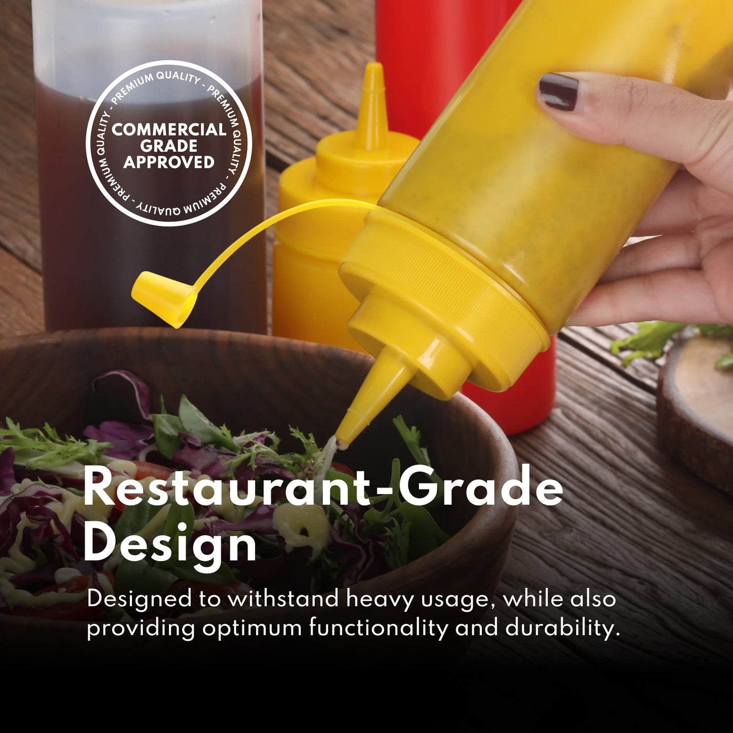 New Star Foodservice 26115 Quetschflaschen, Kunststoff, 8 oz, transparent, 6er-Pack