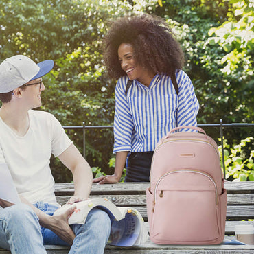 LIGHT FLIGHT Laptop-Rucksack für Damen, Reiserucksack für 17,3-Zoll-Laptops, ideal für Arbeit, Reisen und Uni, Größe L, Pink 