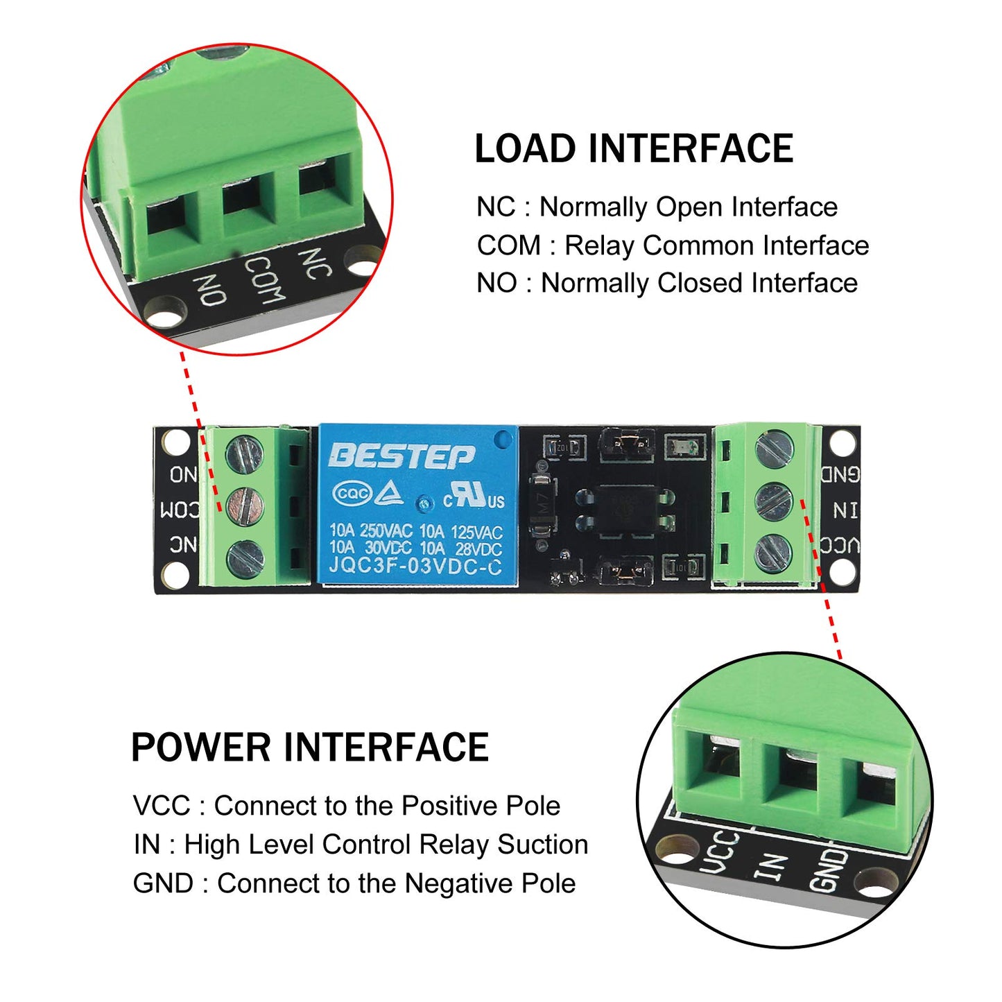 AITRIP 10 Stück 5V Einkanal-Relaismodul mit Optokoppler-Isolation und High-Low-Pegelansteuerung, kompatibel mit Arduino, Raspberry Pi, ARM und AVR 