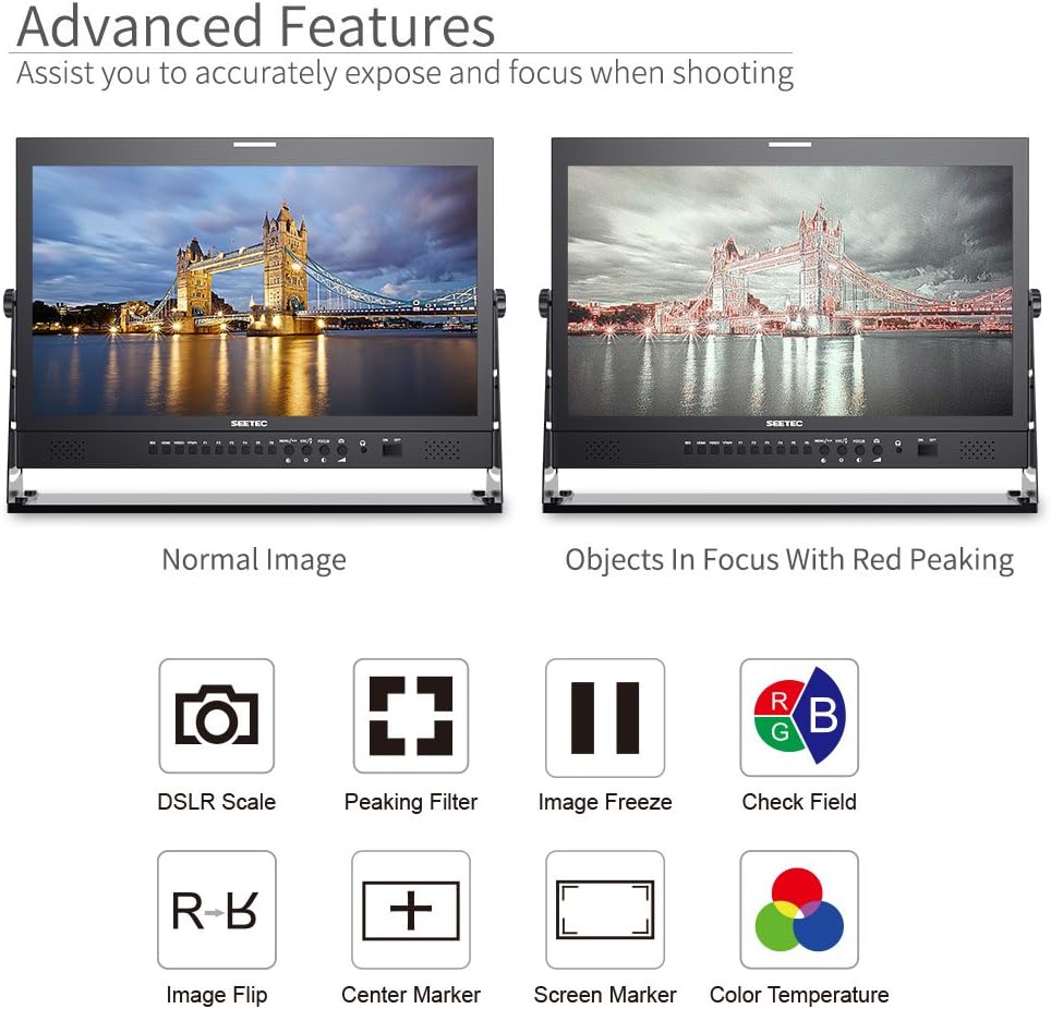 SEETEC P215-9HSD-192 21,5 Zoll LCD-Monitor für Broadcast-Produktionen, 3G SDI, 4K HDMI Ein- und Ausgang, IPS Full HD 1920x1080 