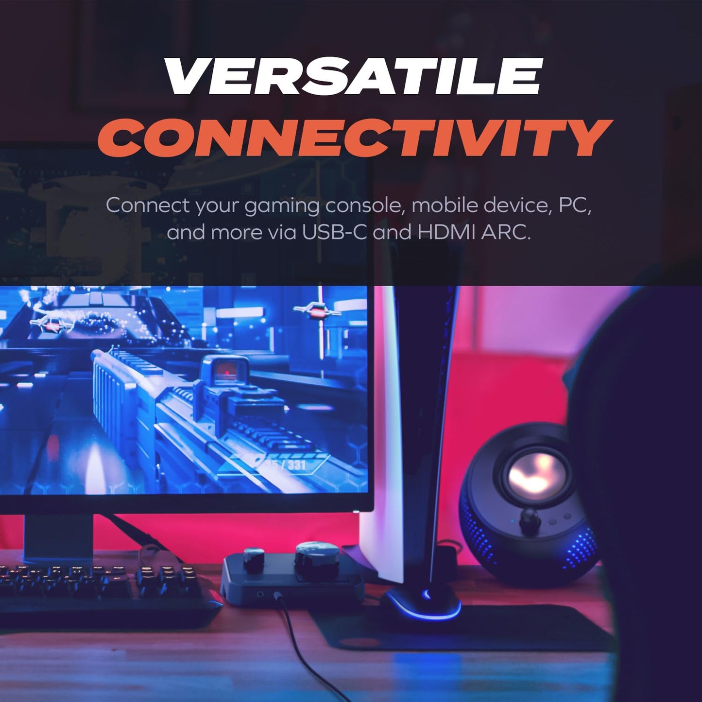 Sound Blaster G8 – Hi-Res Gaming USB-DAC mit Dual-USB-Audio-Mixing, vollständig anpassbarer Akustik-Engine und 10-Band-Equalizer