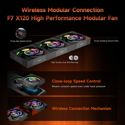 PCCOOLER CPU-Kühler AIO, 3,4-Zoll-IPS-Display, 360-mm-ARGB-Wasserkühlung, Hochleistungs-Modullüfter F7 X120, kompatibel mit AM4/AM5, LGA115X/1200/1700/1851 (CPS DT360 Schwarz)