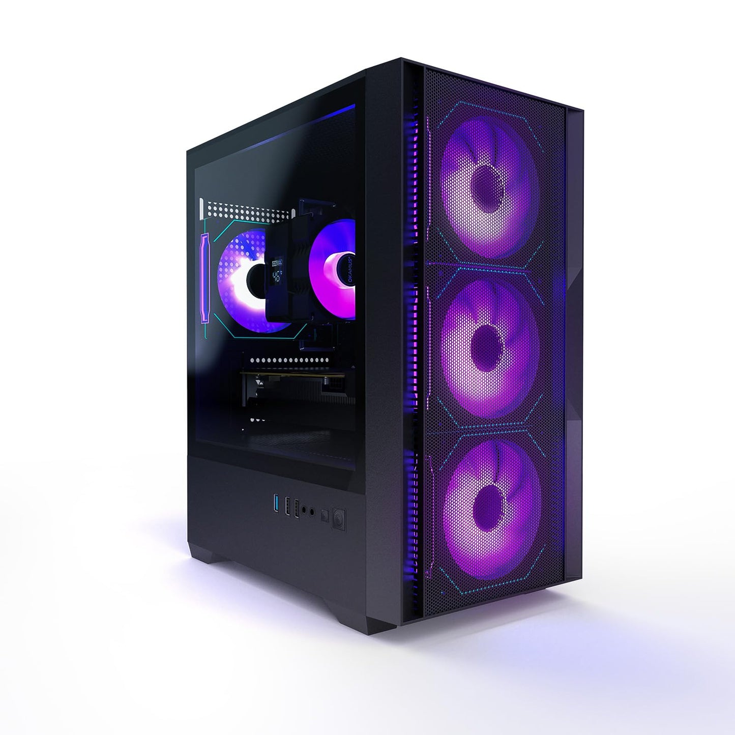 OKAMUS Gaming-PC, i7-CPU, RX 590 8GB-Grafikkarte, 1TB NVMe SSD, 32GB DDR4 ECC RAM, RGB-Lüfter, 550W Netzteil (i7+RX 590+1T +32G)