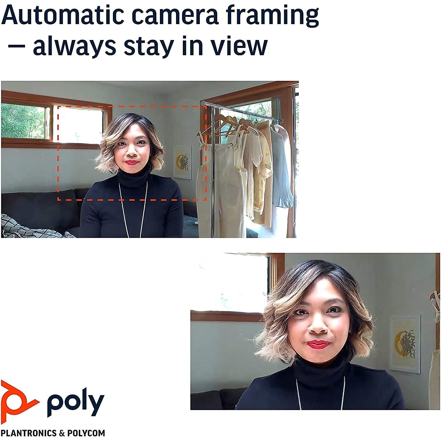 Poly Studio P5 Professionelle Webcam (Plantronics) – 1080p HD Laptop-Kamera für Videokonferenzen und Fernunterricht – Monitor- und Stativhalterung – Sichtschutzblende – Kompatibel mit Teams (zertifiziert), Zoom (zertifiziert) 