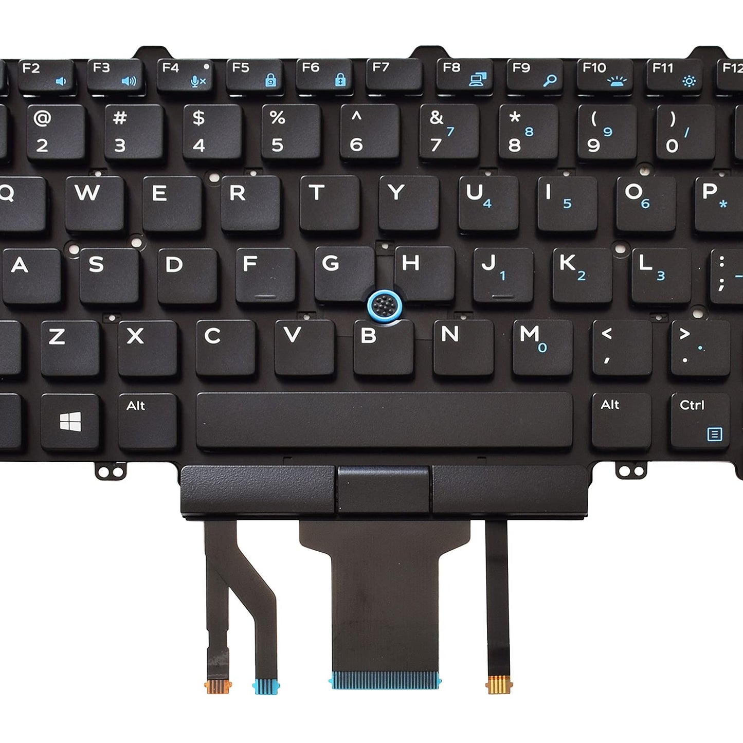 SUNMALL Tastatur mit Hintergrundbeleuchtung, kompatibel mit Dell Education (Latitude) E5450, E5470, E5480, E7450, P40G, E7470, E7480, Latitude 14, 5480, 5488, 5490, 5491, 7480, 7490 mit Mauszeiger (US-Layout)