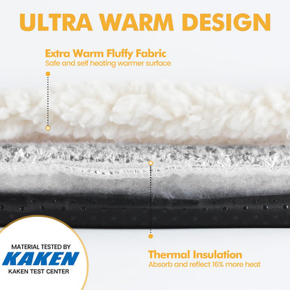 Selbstwärmendes Katzenbett/Hundematte (61 x 46 cm), extra warm, für drinnen und draußen, mit abnehmbarem Bezug, rutschfester Unterseite, waschbar, nicht elektrisch 