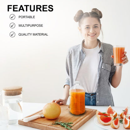 MT Products Saftflaschen aus transparentem PET-Kunststoff, 1,9 Liter (64 oz) – Leerbehälter mit Originalitätsverschluss (4er-Set) – Hergestellt in den USA