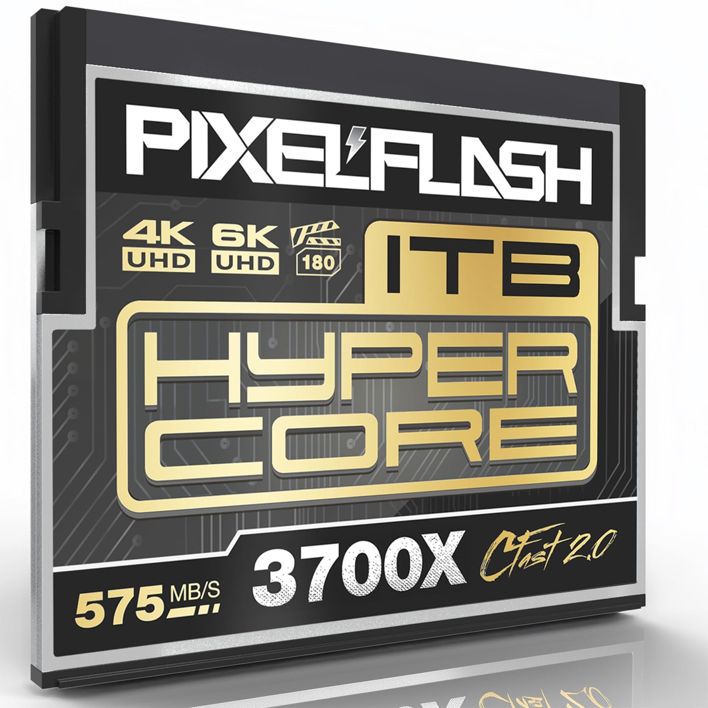 PixelFlash 1 TB CFast 2.0 Karte 3700X HyperCore 575 MB/s SATA3 VPG180, CFast-Karte für DSLR-Kameras, Video- und Fotokameras, laborgeprüft, zertifizierter Flash-Speicher, 1 TB, Modell 2025