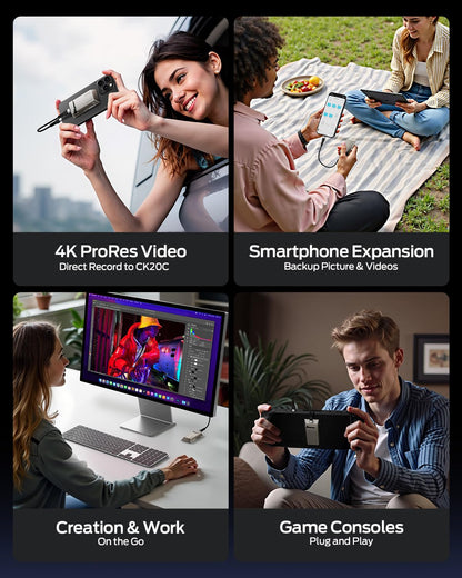 MOVE SPEED 2 TB Portable SSD mit Apple „Wo ist?“-Tracking und Magnetbefestigung – 2060 MB/s Lesegeschwindigkeit, kompatibel mit iPhone 15/16/17 und PC, ultraleichtes Design aus Zinklegierung