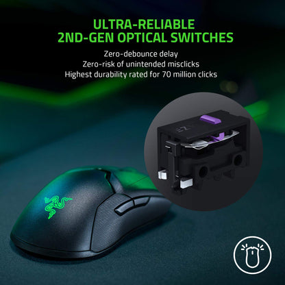 Razer Viper Ultimate – Leichtgewichtige kabellose Gaming-Maus &amp; RGB-Ladestation: Hyperspeed-Funktechnologie – Optischer Sensor mit 20.000 DPI – Nur 74 g leicht – 70 Stunden Akkulaufzeit – Quecksilberweiß 