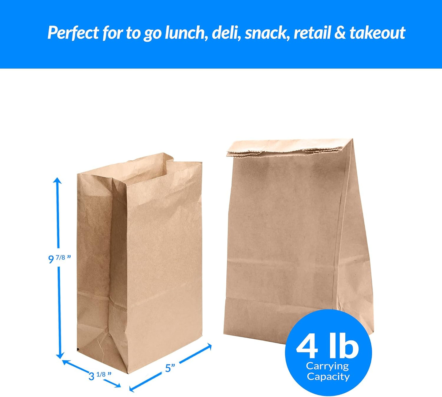 Reli. Brown Paper Bags | 500 Count | Paper Lunch Bags Ideal for Small Lunches and Crafts | Perfect for Sandwiches and Snacks