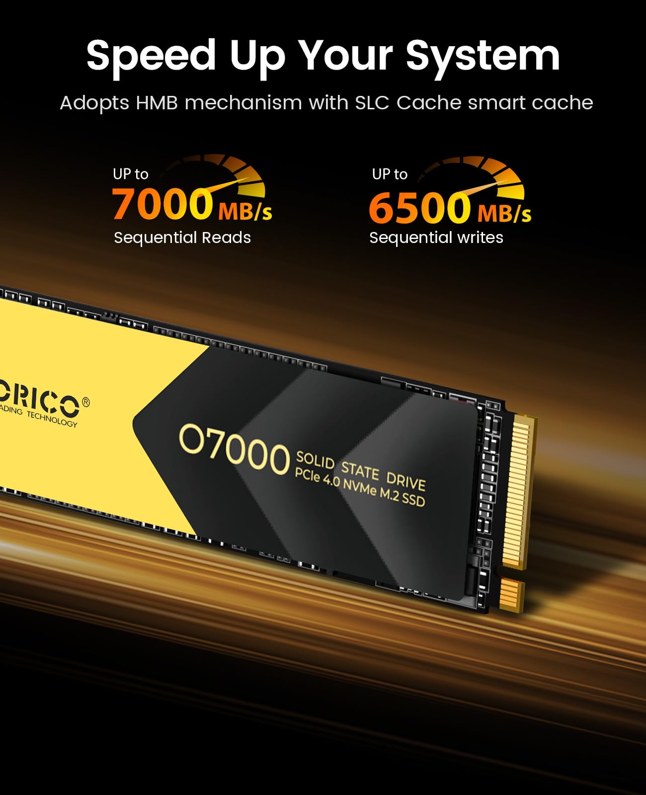 ORICO 2 TB NVMe SSD PCIe 4.0 – Bis zu 7000 MB/s, M.2 SSD 2280 PCIe 4.0 x4 Internes Solid-State-Laufwerk, Schnelle Wärmeableitung, Kompatibel mit macOS und Windows für Gamer und Kreative – O7000 (2 TB)