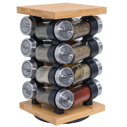 Orii 16-Jar Rotating Spice Rack with Spices Included - Pre-Filled Spice Racks with 5-Year Refill Program - Flavorful Spices