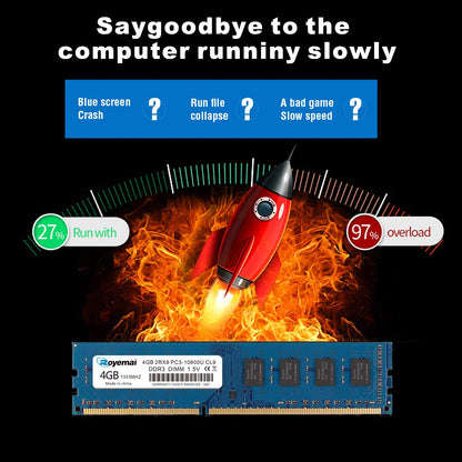 PC3-10600U 8GB Kit (2x4GB) DDR3 10600 1333MHz PC3-10600 4GB 2Rx8 240-Pin DIMM CL9 1,5V Desktop-RAM-Speichermodul