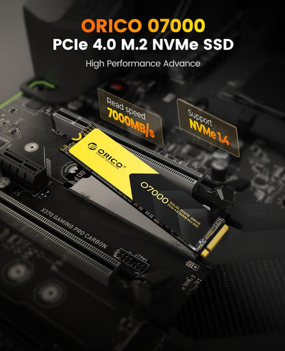 ORICO 2 TB NVMe SSD PCIe 4.0 – Bis zu 7000 MB/s, M.2 SSD 2280 PCIe 4.0 x4 Internes Solid-State-Laufwerk, Schnelle Wärmeableitung, Kompatibel mit macOS und Windows für Gamer und Kreative – O7000 (2 TB)