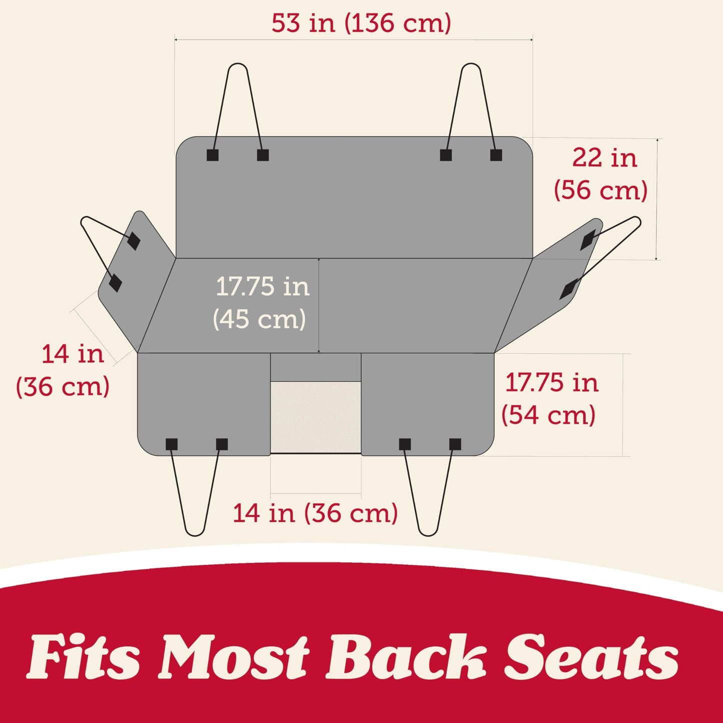 Lusso Gear Autositzbezug für Hunde – Wasserdichter, rutschfester Rücksitzschutz – Rücksitzbezug für Hunde – Universell passend für Limousinen, LKWs und SUVs – Kratzfester Rücksitzbezug – Maschinenwaschbar 