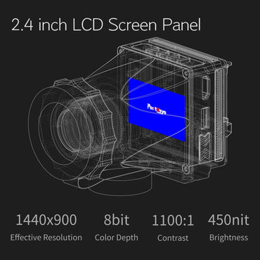 Portkeys LEYE SDI Elektronischer Sucher 2,4 Zoll LCD-Monitor mit Batterieplatte [Einstellbare Dioptrien +8D~-3D]