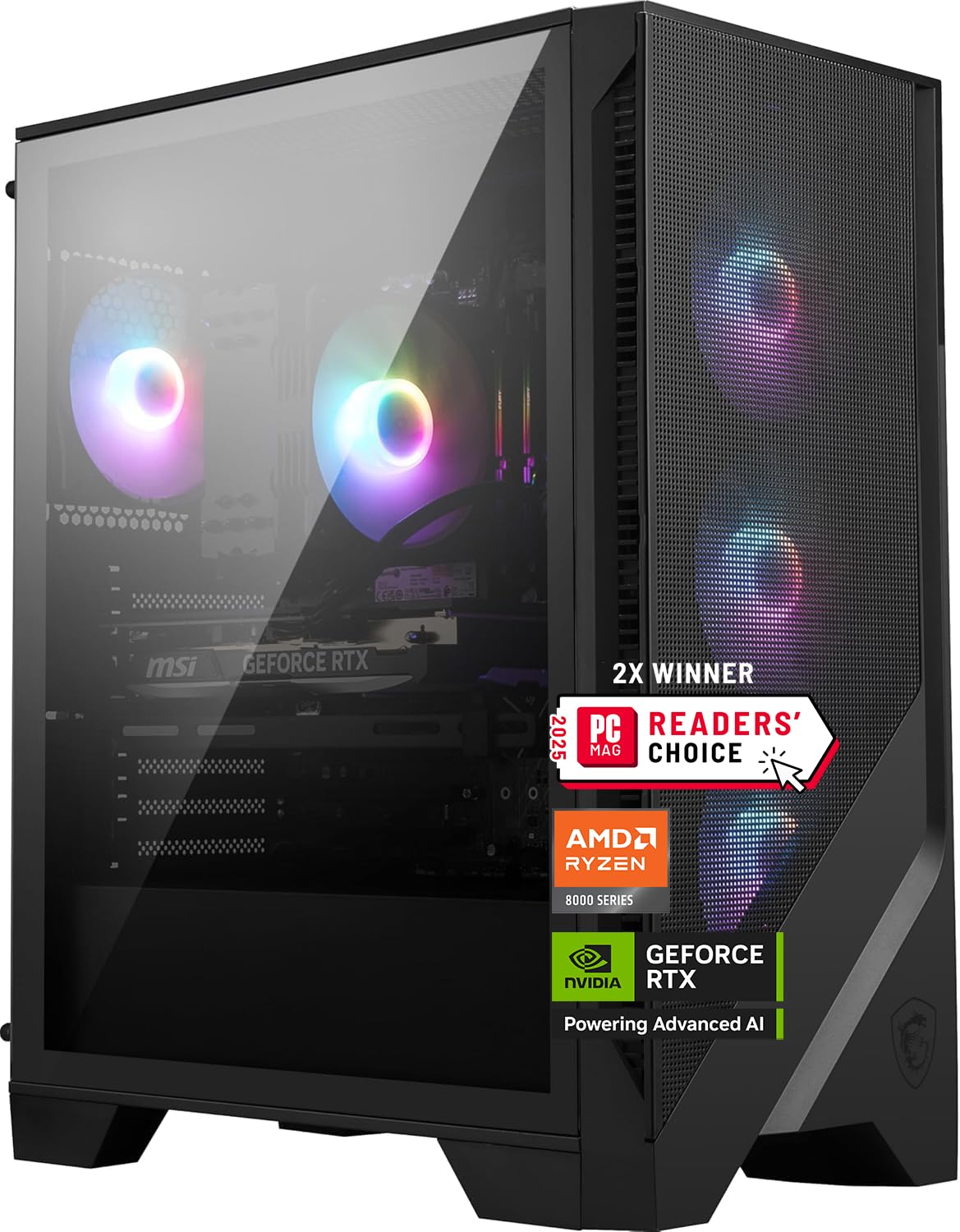 MSI Codex Z2 Gaming-Desktop: AMD R7-8700F, GeForce RTX 5070, 32 GB DDR5, 2 TB m.2 NVMe SSD, USB Typ-C, VR-fähig, Windows 11 Home: A8NVP-436US