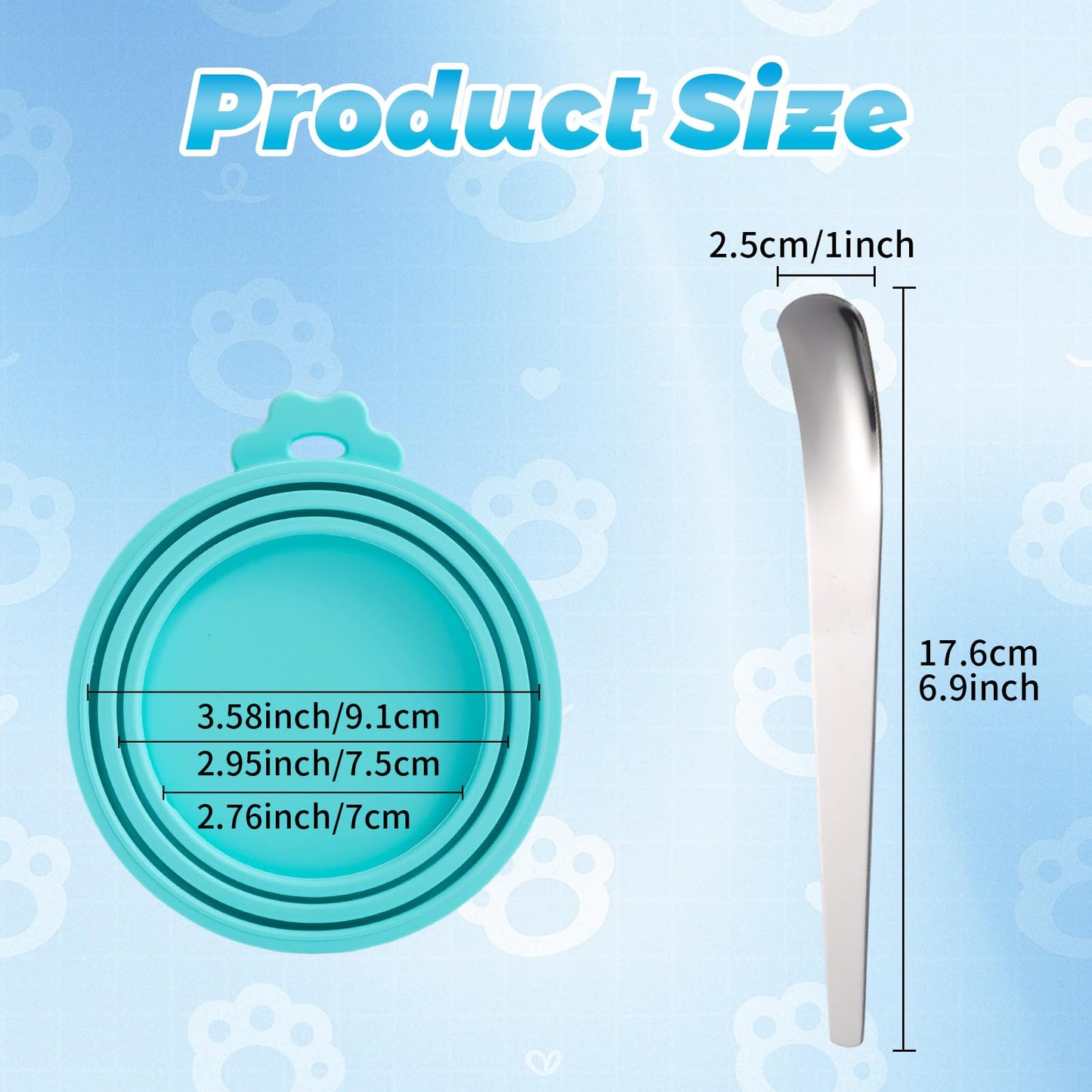 SLSON Universal-Silikondeckel für Katzen- und Hundefutterdosen mit Löffel, passend für 3 Standard-Dosen (4 Stück)