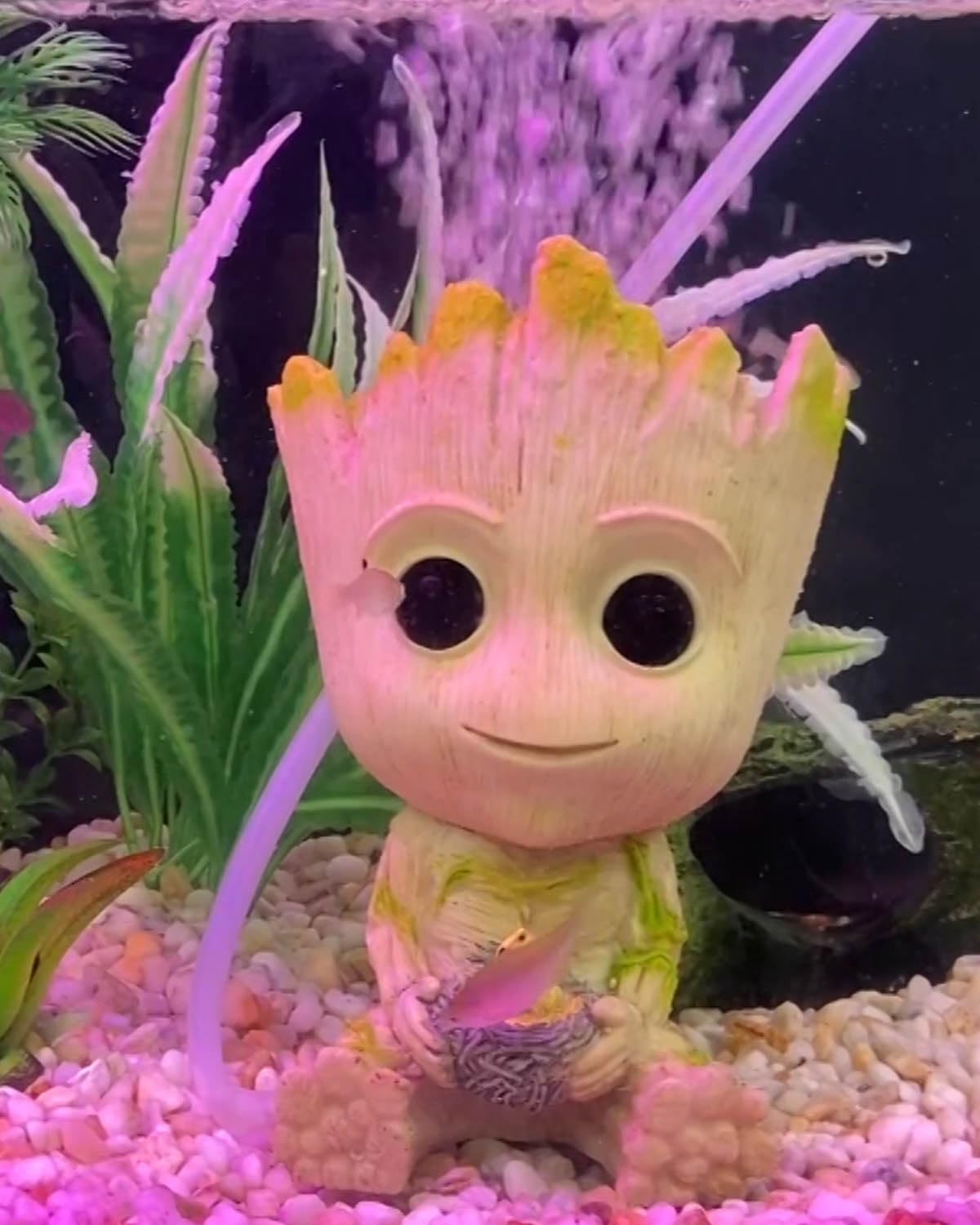 TEEMO Aquarium Groot Luftsprudler Dekorationen, Luftsprudler aus braunem Harz Dekorationen für Aquarien.