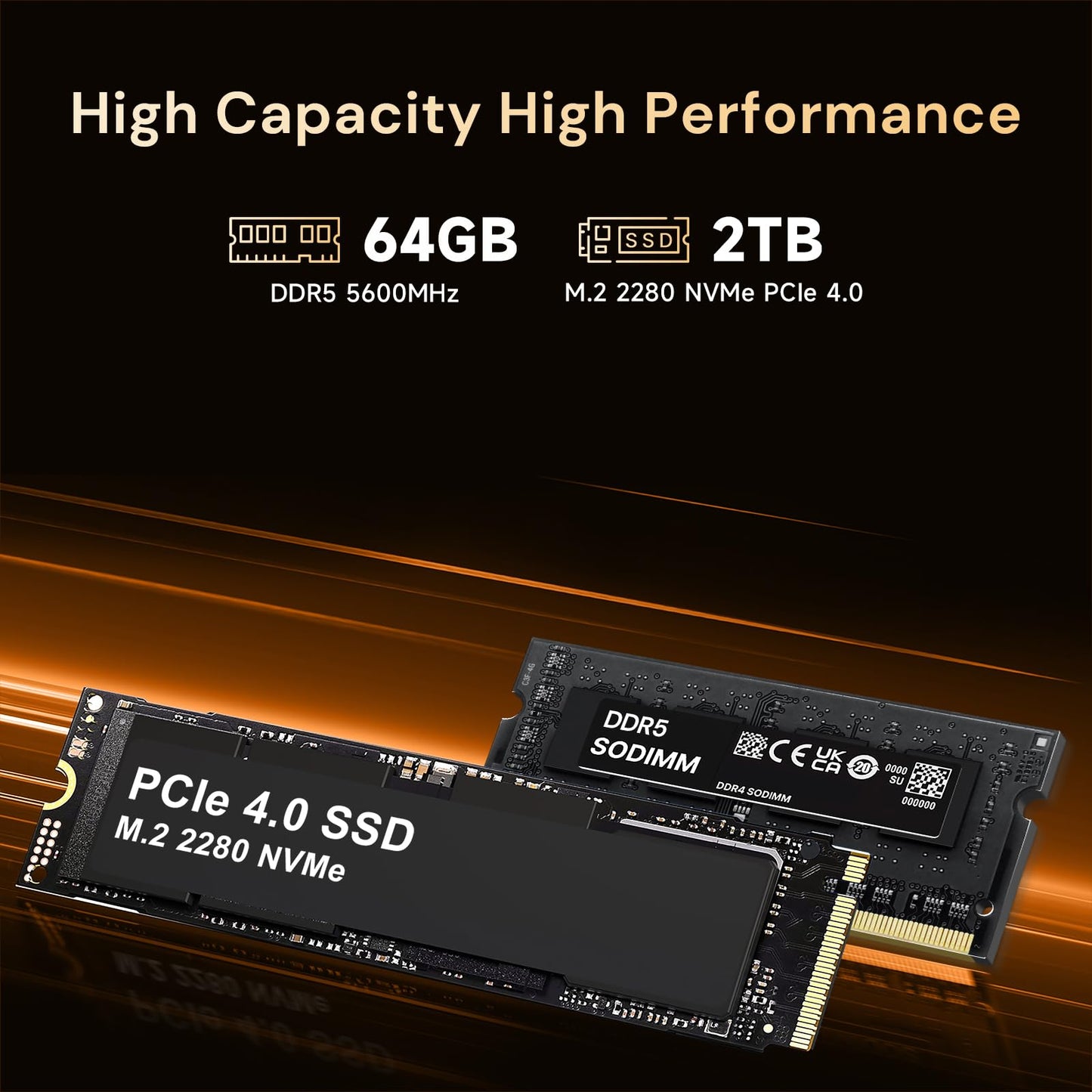 Reatan Mini-PC Gaming AI AMD Ryzen 9 7940HS 64 GB DDR5 2 TB (2 x 1 TB) NVMe SSD 5600 MHz RAM, Desktop-Mini-Computer, Radeon 780M Grafik, 2,5 Gbit/s LAN, USB 4.0, HDMI 2.1, 8K USB 4.0 Wi-Fi 6E/BT 5.3