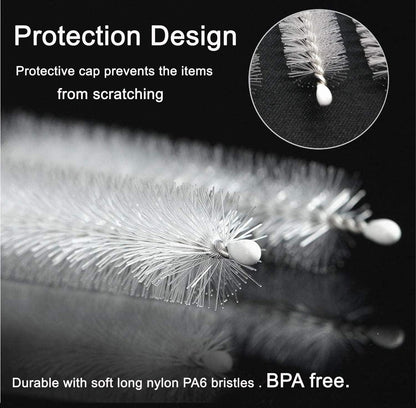 Strohhalm-Reinigungsbürste für Stanley-Becher, extra lang (12 Zoll), extra breit (12 mm Durchmesser) für 40/30/20 oz Stanley-Becher, Nylonborsten und Edelstahlgriff, Strohhalmbürste für 40 oz Stanley-Becher (10 Stück) 